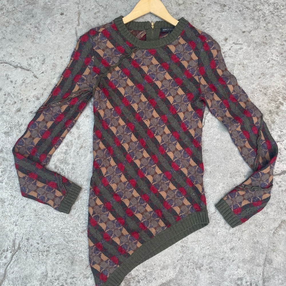 Marc by Marc Jacobs Elliot Asymmetrical Cypress Sweater wool blend - Picture 2 of 7